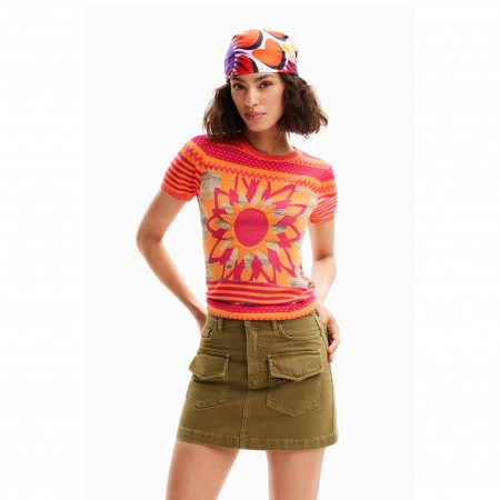 DESIGUAL Textil Camiseta Naranja 24SWTK74-7002