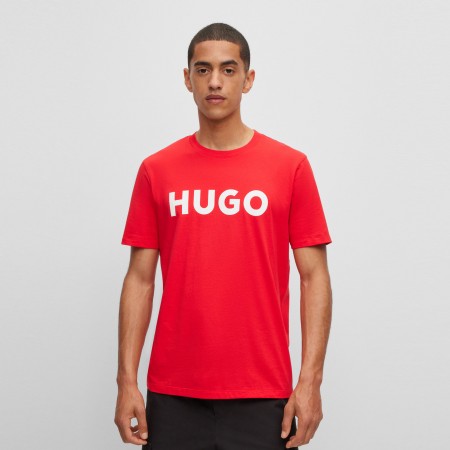 HUGO Textil Camiseta regular fit en punto de algodón Rosa 50467556-693