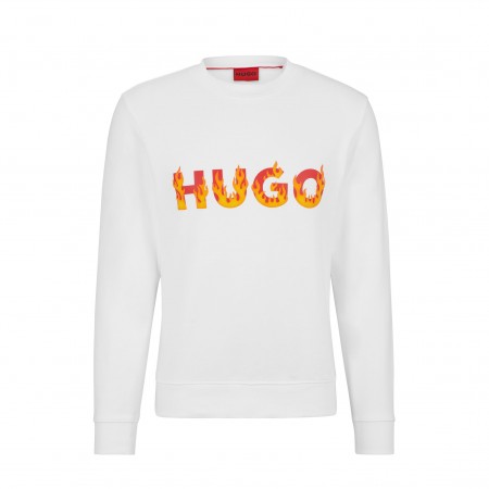 HUGO Textil Sudadera de felpa de algodón Blanca 50504813-100