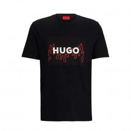 HUGO Textil Camiseta regular fit Negra 50506989-001