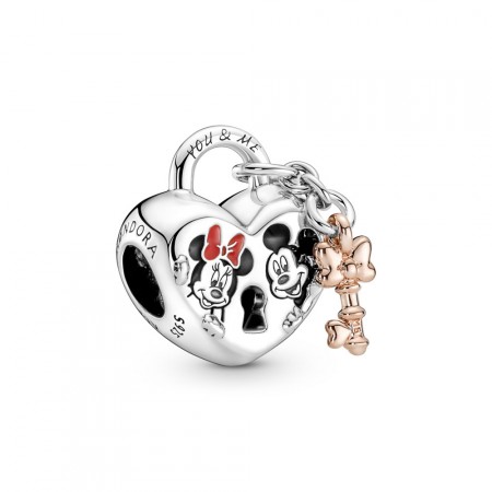 PANDORA Joyería Charm Candado Mickey y Minnie Mouse de Disney 780109C01