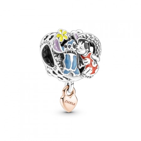 PANDORA Joyería Charm en plata de ley Ohana Lilo & Stitch de Disney 781682C01