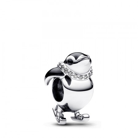 PANDORA Joyería Charm en plata de ley Pingüino Esquiador 792988C01