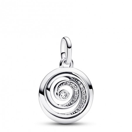 PANDORA Joyería Charm Medallón en plata de ley Espiral Gratitud 793046C01