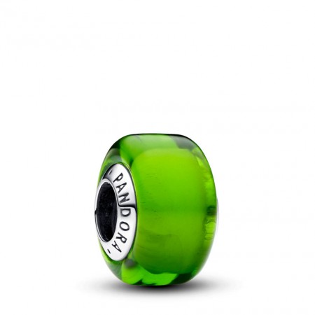 PANDORA Joyería Charm Mini Cristal de Murano Verde en plata de ley 793106C00