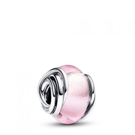 PANDORA Joyería Charm en plata de ley Cristal de Murano Rosa Envuelto​ 793241C00