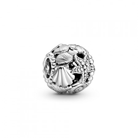 PANDORA Joyería Charm en plata de ley Estrella de Mar, Conchas y Corazones en Filigrana 798950C00
