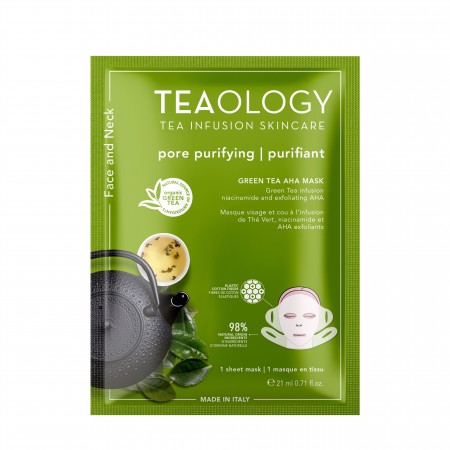Green Tea. TEAOLOGY Green Tea Aha + Bha Mask, 21ml