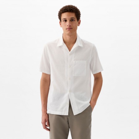 GAP Textil Camisa de Lino Blanca 855348-275